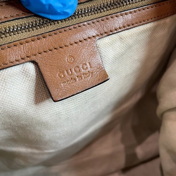For love2calcar Gucci Brown GG Canvas 2-ways Bag sku# 85768 (gently used) - Picture 8 of 15
